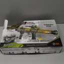 Toy Rocket Launcher, Rocket Gun with 3 Foam Rockets, Toy Rocket Barrel Launcher RPG Gun, with Sound, Vibration, LED Effects, Military Pretend Play Blaster Toy Gun (Brown)