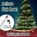 2 x Clear Warm White Christmas Lights - 20 ft String of 105 Incandescent Mini Multifunctional Lighting Modes for Decorative, Bedroom, Outdoor, Xmas Twinkle Christmas Tree Lights, White Wire Total 21.6 ft