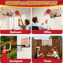 Indoor Basketball Hoop for Kids, Mini Basketball Hoops Over The Door and Wall Mount with Wooden Backboard, 3 Balls and Pump, Idea Toys Gifts for Kids and Adult