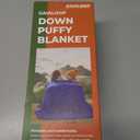 Gaialoop Down Puffy Blanket for Car Camping Outdoor Travel Backpacking, Duck Down Lightweight Portable Soft Warm Cozy Camping Blanket Quilt, 53"x78", Lake Blue