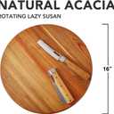 Acacia Wood Lazy Susan Wood Turntable Tray Cabinet Organizer, 16"