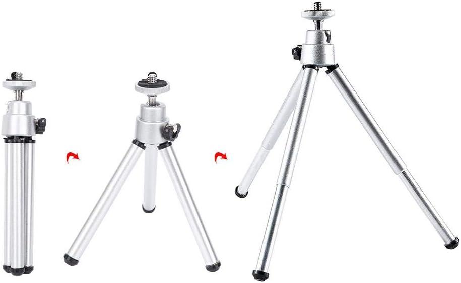 Keenso 3Pcs Universal Foldable Aluminium Alloy Stoving Varnish Mini Antishake Telescopic Tripod Telescoping Tripod Stand Monocular Telescope Camera Tripod