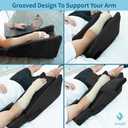 Zomaple Arm Elevation Pillow for Post Surgery Adjustable Arm Support Pillow with Gel Memory Foam & Hot/Cold Pack Couch Rest Pillow for Bed, Carpal Tunnel, Wrist & Elbow Recovery, Help Reduce Pain