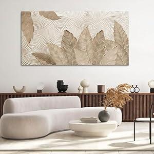 Minimalist & Modern Art for Bedroom Decor Framed Abstract & Textured Artwork for Walls Neutral & Contemporary Beige Wall art - 3D Artwork for Living Room and Boho Style Large Abstract Wall Art 29×58IN