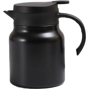 Stainless Steel Thermal Coffee Carafe, Double Wall Insulated Vacuum Coffee Jug Water Dispenser, Water Coffee and Beverage Pitcher, Keep Drinks Cold or Hot for Hours (Black, 34oz)