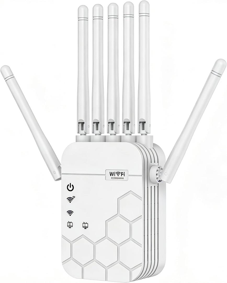 WiFi Extender Signal Booster for Home, AC1900Mbps Dual Band, Covers up to 12880 sq.ft & 105 Devices, New 6X Faster Wireless WiFi Extender with Ethernet Port, WiFi Booster Compatible with All Routers