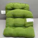 RSH DECOR Indoor Outdoor Set of 2 U-Shape Wicker Tufted Seat Cushions - Patio Weather Resistant ~ Choose Color & Size (Gecko Green, 19" x 19")