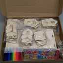 Tuanse 107 Pcs Wooden Birdhouse DIY Kits Includes 21 Unfinished Wood Mini Bird House 24 Watercolor Pen 50 Bird Butterfly Flower Slices 12 Animal Stickers for Adults DIY Craft Making Supplies (Cute)