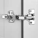 165 Degree Hinges Frameless Cabinet Hinges Hydraulic Adjustable Mounting Concealed Hinges Soft Closing Nickel-Plated Steel Buffer Dampers for Wardrobe, 1 Pair (Full Overlay)