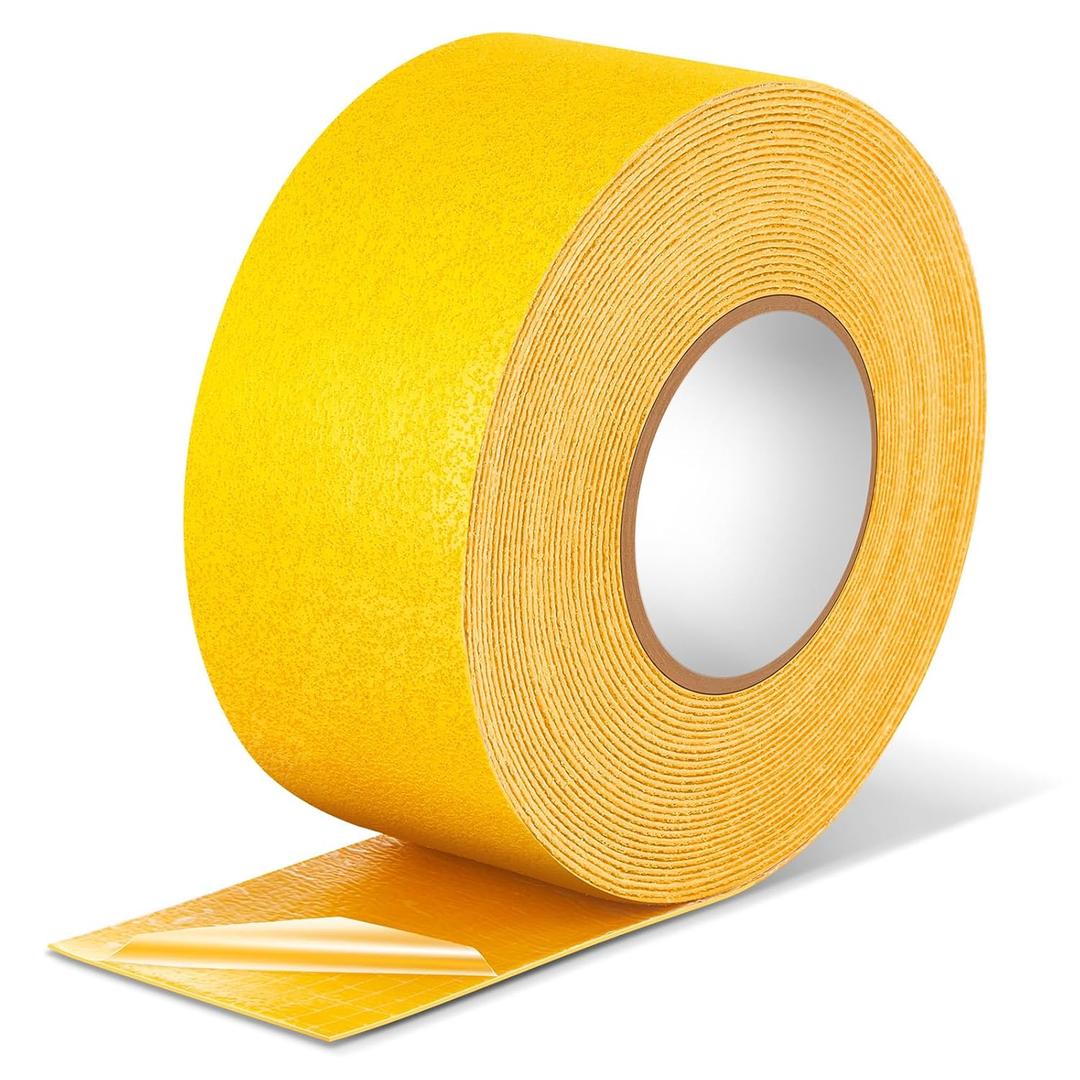 Frienda Reflective Pavement Marking Tape Sports Court Tape Yellow Anti Slip Safety Warning Tapes for Sports Field Factory Stairs Tread Steps Rough Smooth Asphalt Concrete Surfaces (4 Inch x 36 Feet)