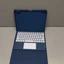 Harvopu Compatible for iPad 11th 10th Generation Case with Keyboard, Folio Cover with Pencil Holder, Multi-Touch Trackpad, 7 Color Backlit, Detachable Keyboard for iPad (A16) 11th/10th Gen (Navy Blue)