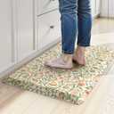 KIMODE Padded Kitchen Floor Mats Cushioned Anti Fatigue,3/4 Inch Comfort Memory Foam Ergonomic Standing Carpet for Office Desk,Boho Vintage Sink Rug Non Slip for Laundry,Green/Orange