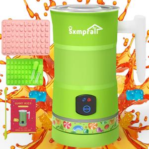 Gummy Candy Maker Mixer, Infused Herb Edible Gummy Machine, Gummy Making Kit, DIY Gummy, Include 1 Bear Gummy Mold, 2 Dropper, 1 Fruit Mold&1 Mixing Stick Five-Years Free Replacement(Green)
