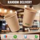 150 Pack 8 oz Disposable Paper Cups, Brown Coffee Cups Unbleached Kraft Paper, Sturdy Leak Resistant Hot/Cold Disposable Cups for Party Home Office