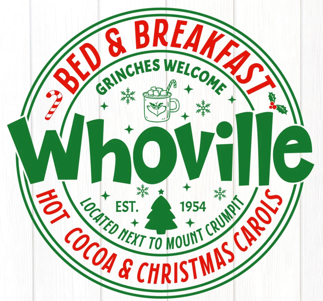 Rustic Christmas Decorations, Bed and Breakfast Wooden Sign Decor, Snowman Wooden Sign, Christmas Decor for Table Shelf 8x8 Inch