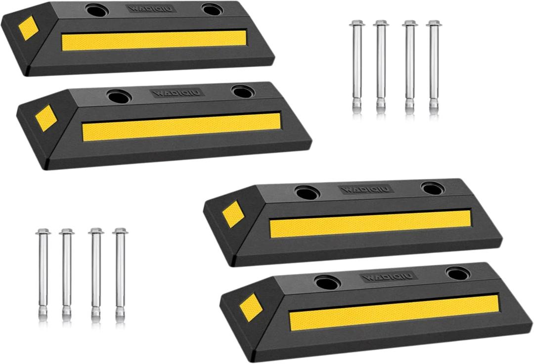 4 Pack 21.7inch Heavy Duty Rubber Parking Stopper for Garage