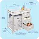 Badger Basket Modern Baby Changing Table - Nursery Furniture with Laundry Hamper and 3 Storage Drawers - Diaper Changing Station with Safety Belt, Changing Pad, and Organizer Baskets - White/White