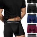 TIICHOO Washable Incontinence Underwear for Men Cotton Leakproof Underwear 5 Pack(X-Large, 2 Black/Gray/Navy Blue/Burgundy)