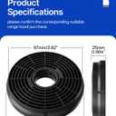 CACF003 Range Hood Carbon Filters for Wall Mount Range Hood CAS75502 CAB75502 CAS75206 CAS75206P Replacement Charcoal Filters for Ductless Ventilation2pack