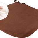 Big Hippo Chair Pads Memory Foam Chair Cushion with Ties for Dining Chair Non Slip Kitchen Pads and Dining Room Seat Cushion with Machine Washable Cover - 17"x16" (Brown)