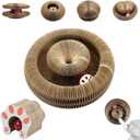 Kitty Curls Cat Toy,Magic Organ Cat Toy,Cardboard Cat Scratcher,Foldable Recyclable Cat Accordion Toy for Indoor Cat Playing,Interactive Scratch Pad with Toy Ball(1pc)