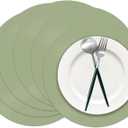 100 Pieces Sage Green Paper Place Mats Sage Round Disposable Table Mats Green Paper Doilies Decorative Placemats for Wedding Banquet Party Home Dining Tableware Decor