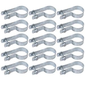 VIVIDA 2-3/8" Tension Band for Chain Link Fence, Galvanized Tension Bands for 2-3/8" OD Pipe, Chain Link Fence Parts, 15 PCS