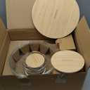 Stackable Space-Saving Set of 5 Nesting Glass Bowls with Bamboo Lids for Foodprep, Storage, Baking, Mixing & Cooking, Microwave & Oven Safe BPA Free Heat Resistant Inert Borosilicate Glass