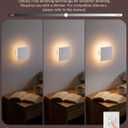 EDISHINE 2 Pack LED Outdoor Wall Lights Exterior/Interior, 3000K-5000K Dimmable Wall Sconce, Small Square Modern Exterior Lighting Fixtures, IP65 Waterproof Aluminum Outside Porch Light, White