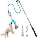Aitmexcn Flirt Pole for Dogs Chase and Tug of War, Interactive Dog Toys for Large Medium Small Dogs, Dog Enrichment Toys with Rope Chewing Toys for Outdoor Training Playing Exercise