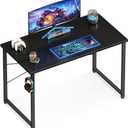 ODK 40 Inches Computer Desk for Home Office, Office Table for Small Spaces, Writing Desk with Headphone Hooks, Black