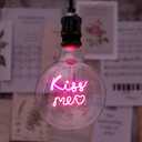 Vintage LED Filament Bulb Decorative Light Bulb Globe, E26 Base, G125 Edison Bulb Kiss Me Letter Bulb, Dimmable, 4W(40W Equivalent), 2200K Warm White (Kiss Me, 4W)