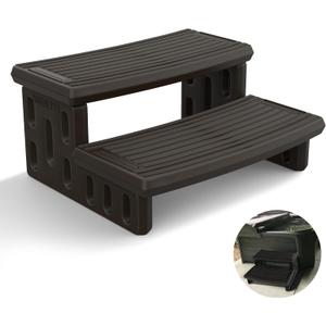 Hot Tub Steps, Non-Slip & Durable Hot Tub Stairs, Portable Universal Ladder Can Be Used Indoors and Outdoors (Gray)