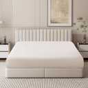 Split King/2 Pack Twin XL Fitted Sheet Only, 100% Egyptian Cotton, 600 Thread Count, 16" Deep Pocket Sateen Weave Bottom Sheet, Soft Breathable Hotel Quality (Split King/2 Pack Twin XL, Light Beige)