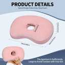 Ear Piercing Pillow for Side Sleepers with an Ear Hole for CNH and Ear Pain Ear Inflammation Pressure Sores, Cotton and Polyester Adjustable Filling Washable and Adjustable Ear Guard Pillow, Pink