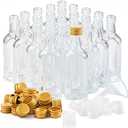 50 ml (1.7oz) Mini Small Glass Bottles With Leak Proof Gold Caps, Aluminum Lids, 24 Pack, For Liquor Alcohol Ginger Shots Samples Decorative