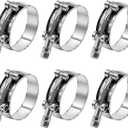 6 Pack 1.75 inch T-Bolt Hose Clamps, Stainless Steel_304 Working Range 51mm-59mm for 1.75" Hose ID, Turbo Intake Intercooler Clamp for Automotive (2.00" - 2.32"(51mm - 59mm))
