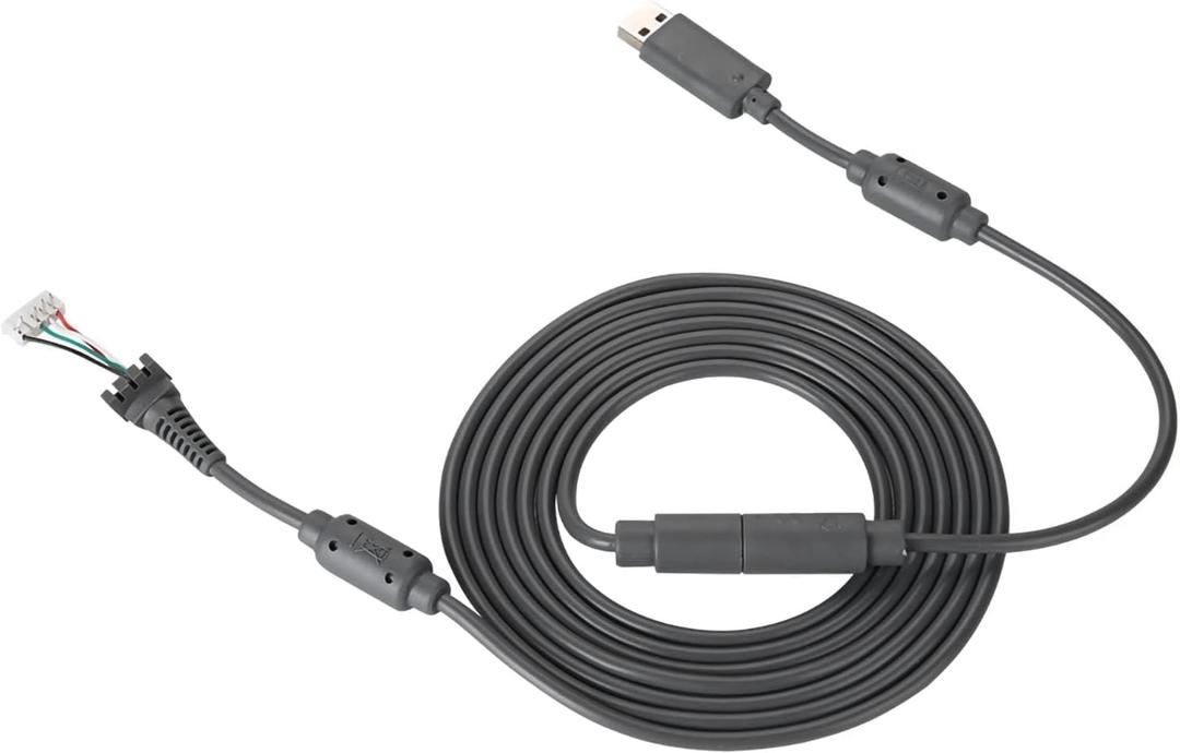 360 Controller USB 4Pin Gamepad Cable Replacement with Breakaway Adapter, Replacement Cable Replacement Wire 8.2FT Gamepad (Grey)