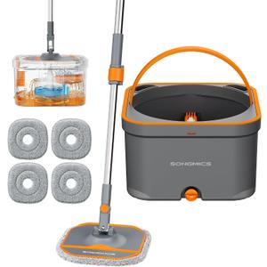 SONGMICS Spin Mop and Bucket Set, Separate Dirty and Clean Water, 2L