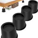 4 Inches Bed Riser, Heavy Duty Bed Elevator 1500 LBS for Lifting Bed Sofa Furniture at Home Dorm College, 4 Pieces, Black