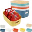 7PCS Drawer Organizer Bins, Small Plastic Storage Bins Storage Containers for Snack Makeup Kitchen Pantry Bathroom Cabinet Organization and Storage Bin Organizing Boxes (Large, 7 Mixed Color)