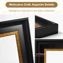 Vintage Frame for 16x20 Rococo Abstract Paintings,Black Gold, 16x20", NO Glass&Backboard