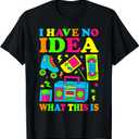 I Have No Idea What This Is Men Women 70s 80s 90s Kid Outfit T-Shirt (Small, Black)