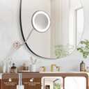 Brightown 10x Magnifying Mirror with Light, Flexible Gooseneck Make up Mirror with Lights and Magnification, Battery Operated Cordless with Suction Cups for Wall Bathroom Silver 1 Lighting