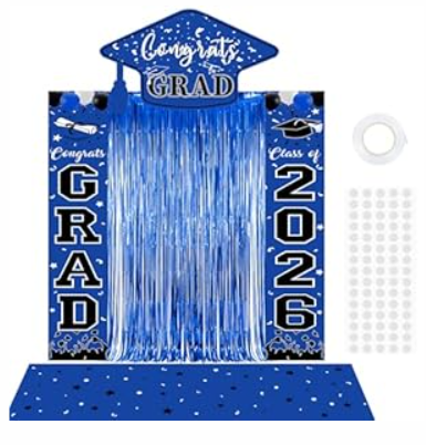 6 Pcs Back to School Door Porch Banner with Rainbow Foil Fringe Curtain First Day of School Classroom Decor ABC Pencil Photo Booth Backdrop Kindergarten Preschool Welcome Back to School Party Supplies