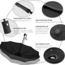 SIEPASA Compact Travel Umbrella - Windproof Auto Open/Close, Small Folding Umbrella for Rain - Lightweight & Durable with Fiberglass Frame, Waterproof Canopy - Fits Backpack, Purse, Suitcase. (Black) (42 Inch-1 Pack)