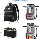 ETRONIK Lunch Backpack for Women, 15.6 inch Laptop Backpack, Teacher Nurse Work Backpack with Cooler Bag Insulated Laptop bag Gifts for Women Men, Black