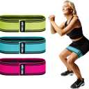 2 x Resistance Fabric Booty Bands- 3 Working Out Hip Stretch Bands for Legs, Butt, Glutes- Exercise Loop Band for Workout, Stretching, Warm-Up, Strength Training, Squats, Build Glute & Muscle, Women & Men