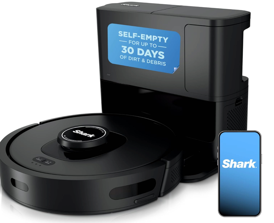 Shark AV2501AE AI Robot Vacuum with XL HEPA Self-Empty Base, Bagless, 60-Day Capacity, LIDAR Navigation, Perfect for Pet Hair, Compatible with Alexa, Wi-Fi Connected, Carpet & Hard Floor, Black