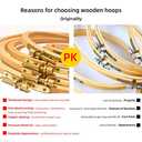 2 Pack 8'' Embroidery Hoop, guofa 20CM Beech Wood Cross Stitch Hoops, Decorative Hanging Stitch Hoops Frames for Craft